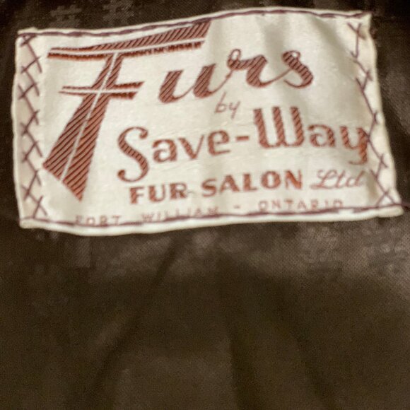 VINTAGE FURS BY SAVE - WAY FUR SALON LTD. WOOL MINK COLLAR COATS SIZE S - Picture 7 of 7